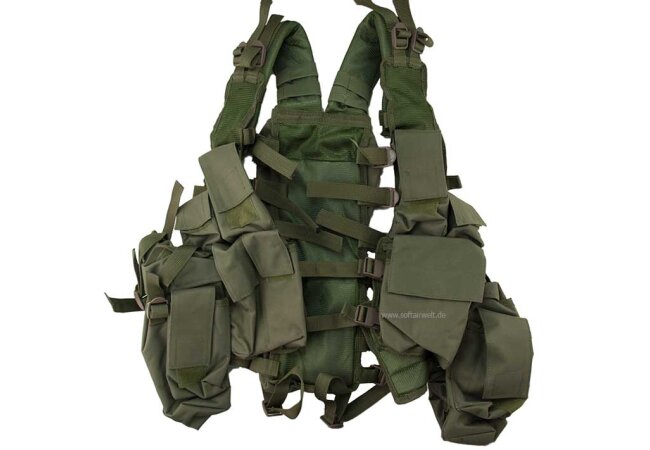 Tactical Weste mit vielen Taschen, oliv, Low Budget