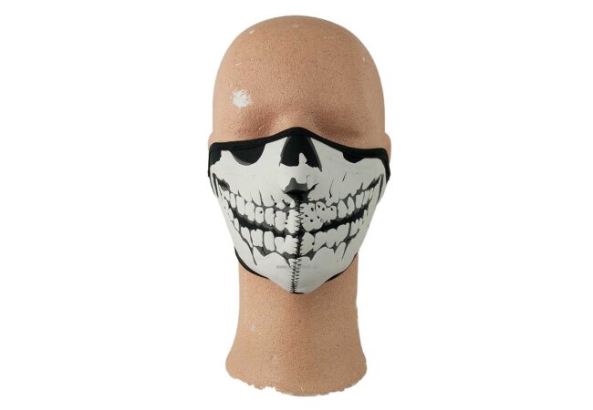Gesichtsschutz-Maske Neopren Totenkopf schwarz