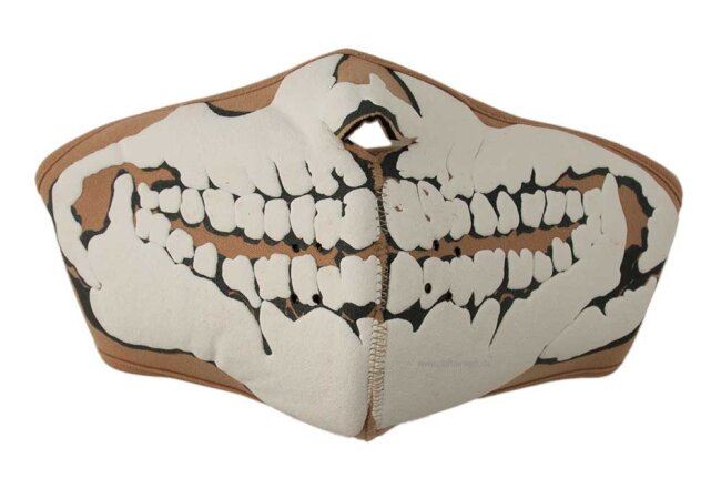 Gesichtsschutz-Maske Neopren Totenkopf tan
