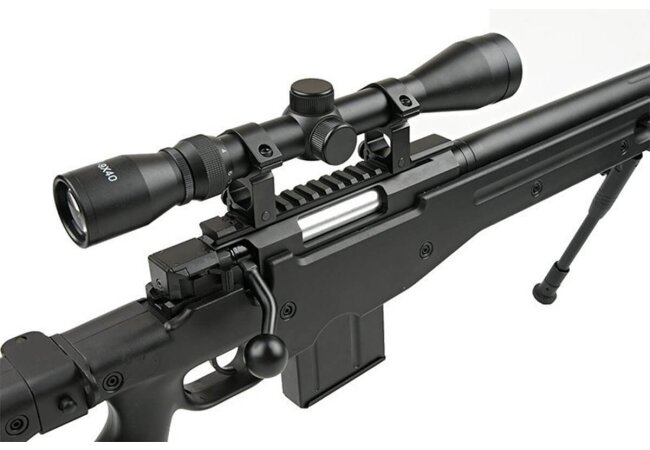 Sniper Softair MB4403D Lochschaft Top Set, inkl. Scope & Zweibein