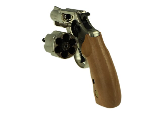 Colt Detective Special vernickelt mit Holzgriffschalen, Schreckschuss cal. 9mm R.K.