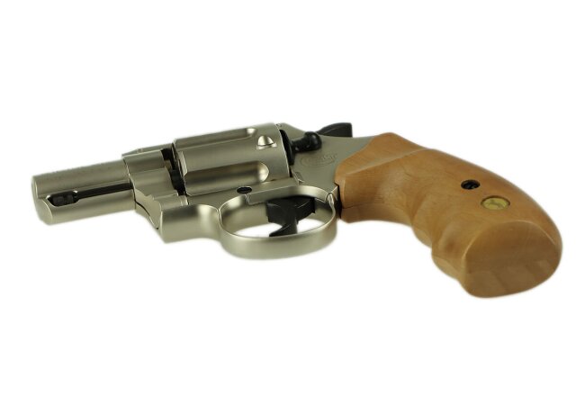 Colt Detective Special vernickelt mit Holzgriffschalen, Schreckschuss cal. 9mm R.K.