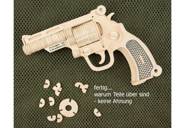3D Holz Puzzle Revolver