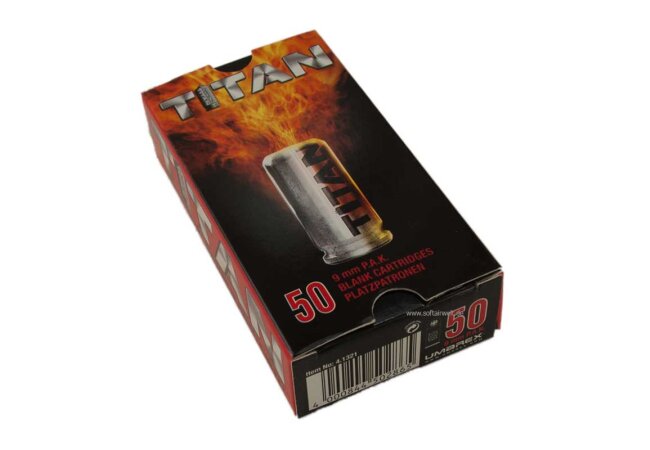 Perfecta Titan 9mm P.A.K. Stahlhülse im Plastiktray 50 Stk.
