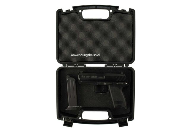 Pistolen-Koffer, Kunststoff, klein, abschließbar, schwarz