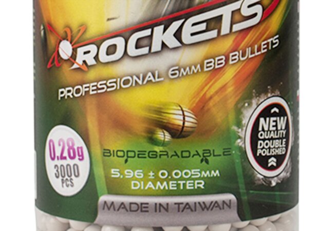 0,28 Gramm 3000 Rockets Platinum BIO BBs in Flasche