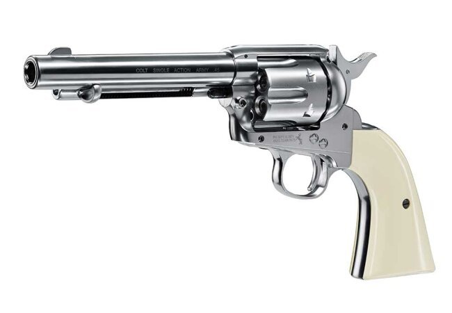 Colt Single Action Army® 45, SAA, Co2, 4,5 mm Diabolo, nickel finish
