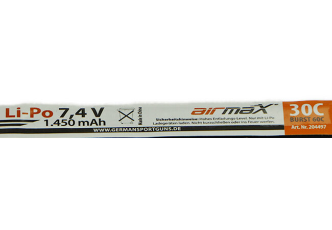 AirMax LiPo Akku 7,4V 1450mAh, 30C, Stick Type