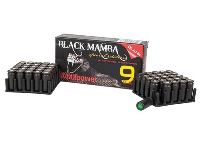 Black Mamba MAXXpower 9 mm P.A.K. Platzpatronen, 50Stk.