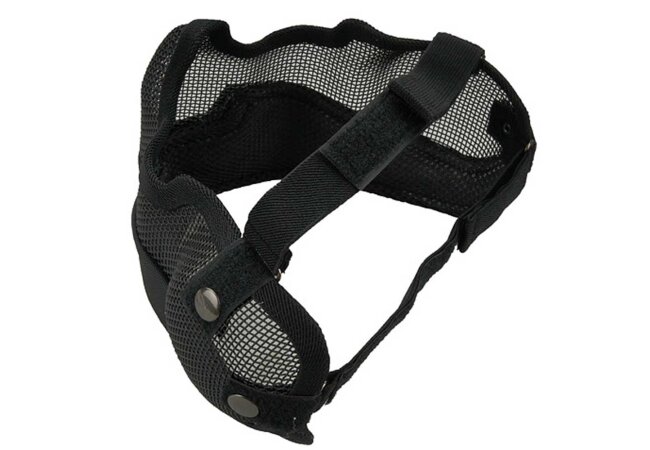 Stalker Mesh Maske mit Ohrenschutz, schwarz