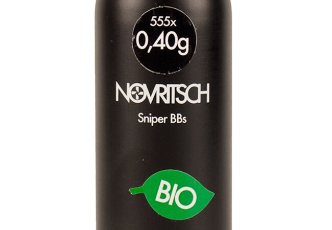 0,40 Gramm Novritsch 555 Sniper BIO BB`s in Aluminiumflasche