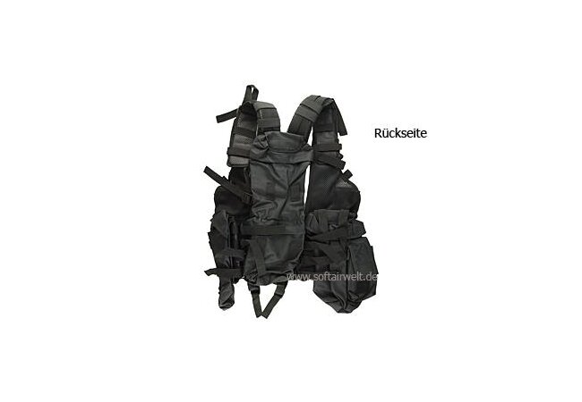 Tactical Weste mit vielen Taschen, schwarz, Low Budget
