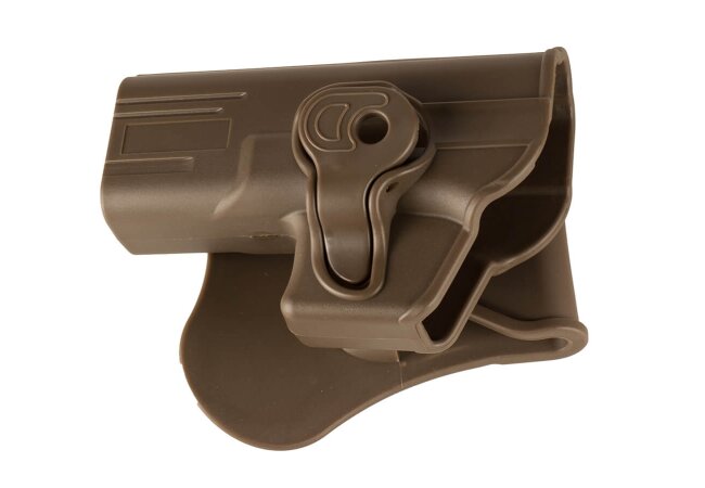 Roto Polymer Paddle Holster für Glock 17Gen3 und 19, Linkshänder, FDE