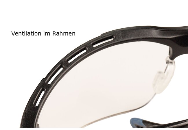 Designschutzbrille klar V2, verstellbare Bügel