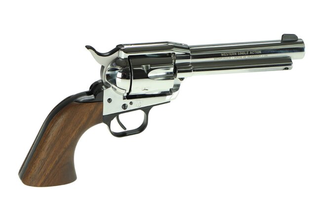 Weihrauch HW Revolver 5 1/4 Western SA, Schreckschuss cal. 9mm R.K. verchromt