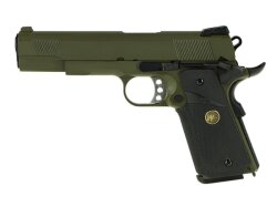M1911 MEU Full Metal Gas GBB Softair Pistole, OD