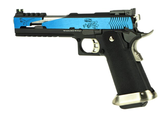 Hi-Capa 6 T-Rex Customs Full Metal GBB Softair Pistole Blue