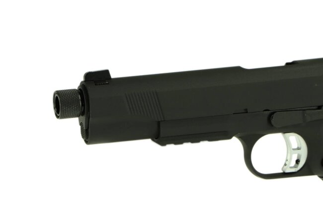 M1911 MEU TBC Full Metal Gas GBB Softair Pistole, Schwarz