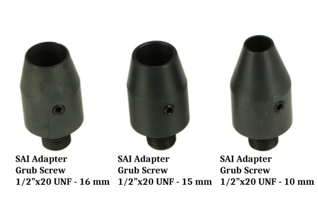 SAI Grub Screw Adapter 1/2"x20 UNF - 15,2 mm für Luftgewehre 4,5 mm und 5,5 mm
