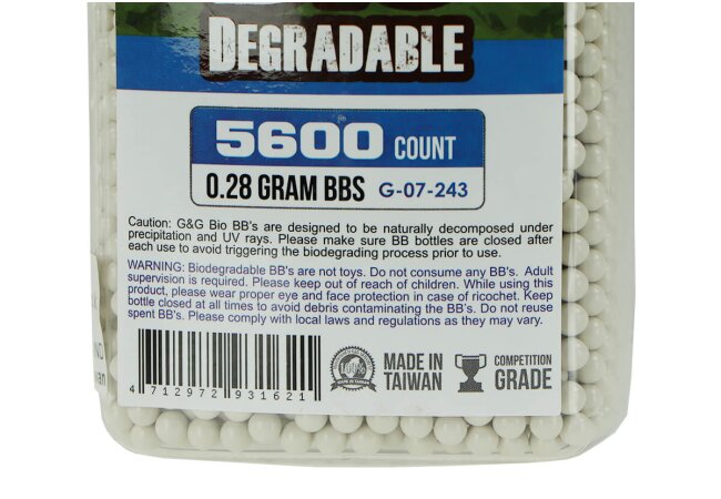0,28 Gramm 5600 BIO G&G Competition Grade BBs