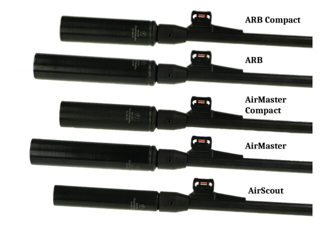 SAI Schalldämpfer 1/2"x20 UNF AirMaster für Luftpistolen, Luftgewehre 4,5 mm und 5,5 mm