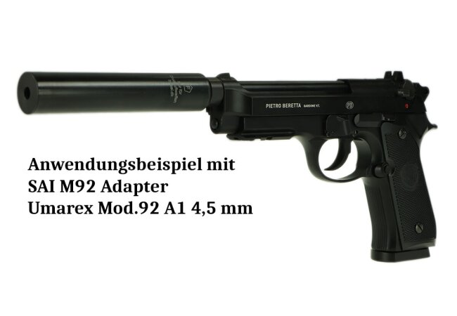 SAI Schalldämpfer Adapter für Beretta M92 4,5 mm