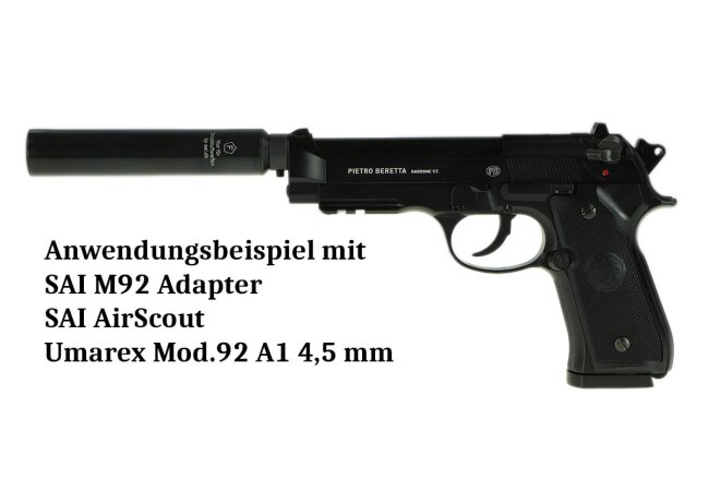 SAI Schalldämpfer Adapter für Beretta M92 4,5 mm