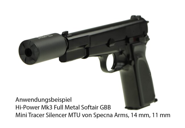 Mini Tracer Silencer MTU von Specna Arms, 14 mm, 11 mm