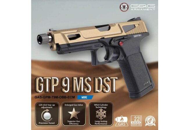 G&G GTP 9 GBB MS Softair Pistole, DST
