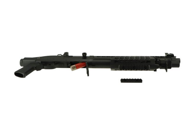 3-Shot Airsoft Shotgun CM367, tactical Keymod, schwarz