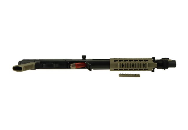 3-Shot Airsoft Shotgun CM367, tactical Keymod, tan