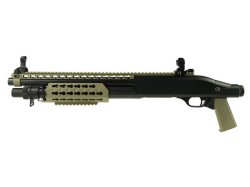 3-Shot Airsoft Shotgun CM367, tactical Keymod, tan