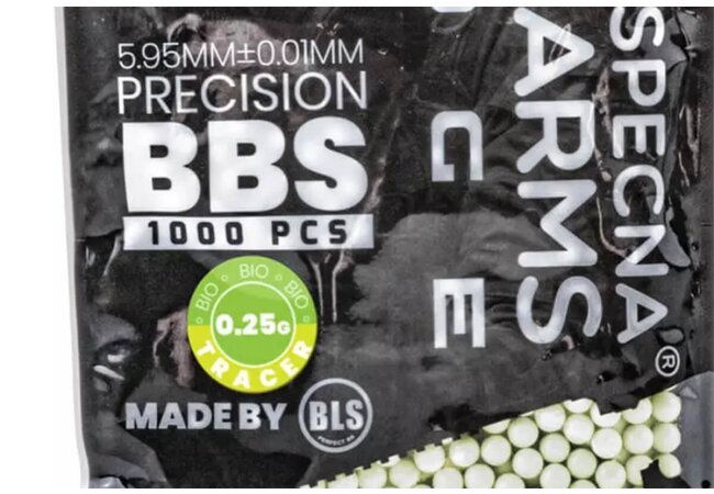 0,25 Gramm 1000 Specna Arms EDGE Tracer BIO Precision BBs, grün