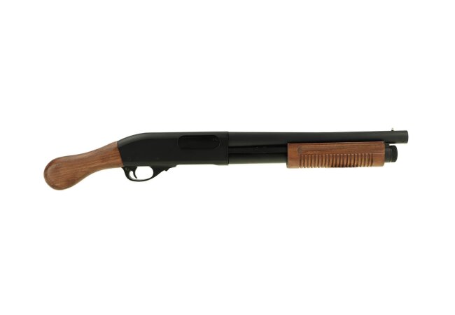 3-Shot Gas Shotgun Softair, Wooden Version, 8877-RW