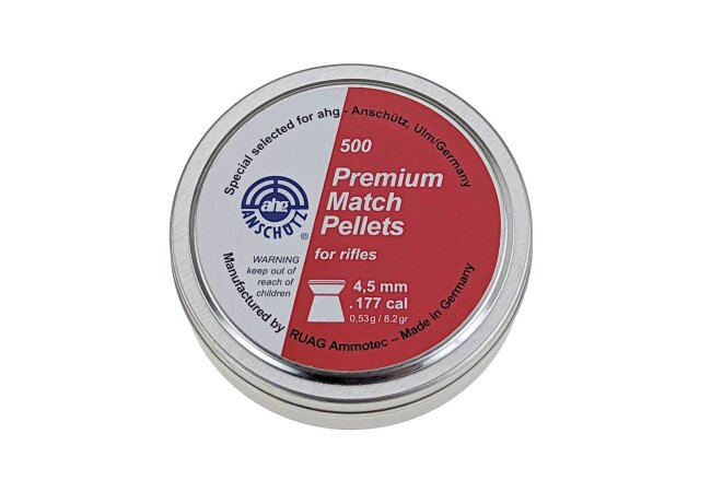 ahg-Premium Match Pellets 4,5 mm 0,53 g, 500 Flachkopf Diabolos
