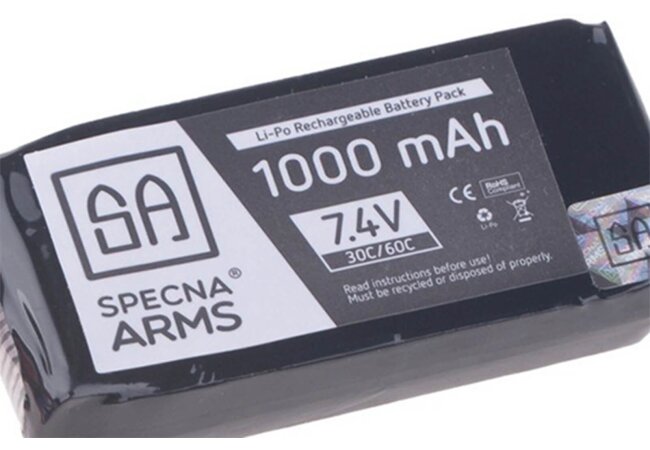 Specna Arms LiPo Akku 7,4V, 1000mAh, 30C, PEQ-Type