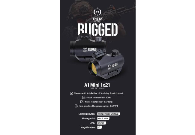 Theta Rugged Micro Red Dot Sight T1 Mod.