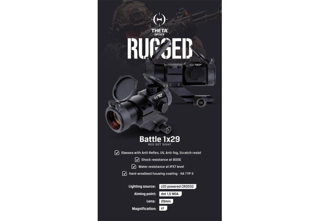 Theta Rugged Pro Red Dot Sight PRDS 1x29