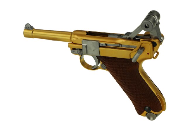 P08 Full Metal GBB Gold Softair Pistole 6 mm
