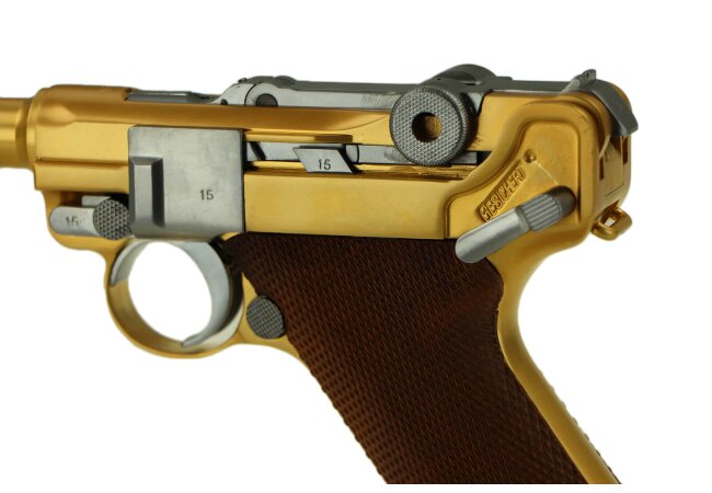 P08 Full Metal GBB Gold Softair Pistole 6 mm