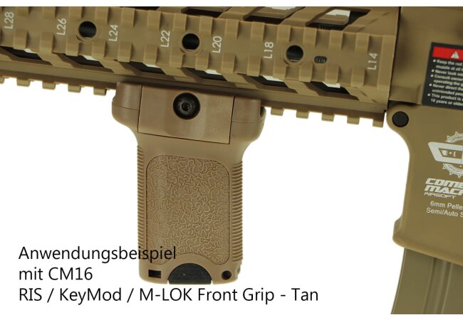 RIS / KeyMod / M-LOK Front Grip - Tan