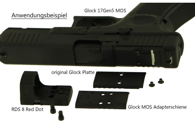 Glock Adapterplatten 4er Set MOS 1 für Airgun / Airsoft