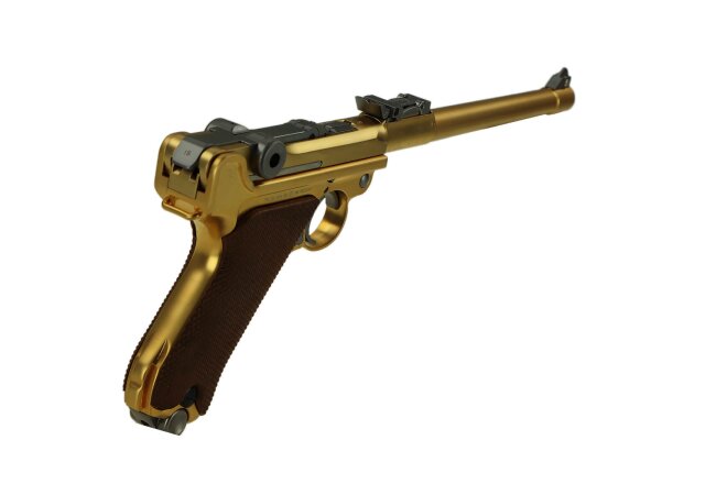 P08 8 Inch Full Metal GBB Gold Softair Pistole 6 mm