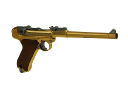 P08 8 Inch Full Metal GBB Gold Softair Pistole 6 mm